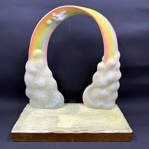 Anri arched rainbow clouds 6.5 inch plastic figurine display stand Made in Italy